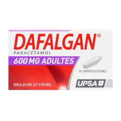 Dafalgan 600mg adultes - paracétamol - 10 suppositoires
