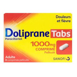 Doliprane Tabs 1000mg - paracétamol - 8 comprimés