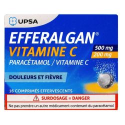 Efferalgan 500 mg - paracétamol - vitamine C 200 mg 16 comprimés effervescents