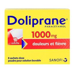 Doliprane 1000mg - paracétamol - 8 sachets