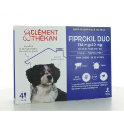 Fiprokil Duo tiques puces  Spot-On Chien 10-20Kg 4 Pipettes