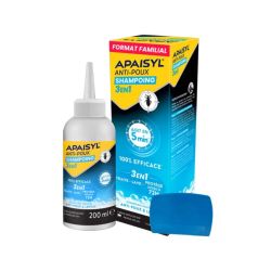 Apaisyl Shampoing anti-poux 3 En 1 200ml - Format Familial