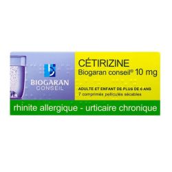 Cétirizine 10mg 7 comprimés