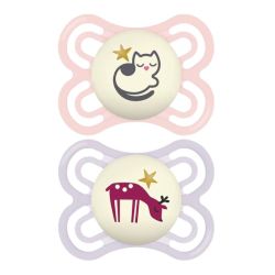 MAM Sucettes Perfect Nuit 2-6 mois x2 (3 colories)