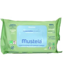 Mustela Bébé lingettes nettoyantes compostables x 60