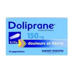 Doliprane 150mg -paracétamol - 10 suppositoires