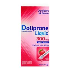 Doliprane Liquiz 300mg - paracétamol - 12 sachets suspension buvable