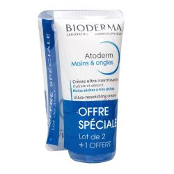 Atoderm crème ultra-nourrissante mains et ongles 3x50ml