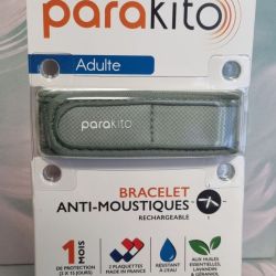 parakito Bracelet anti-moustiques rechargeable adulte kaki