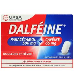 Dalféine paracétamol 500mg + caféine 65mg 16 comprimés