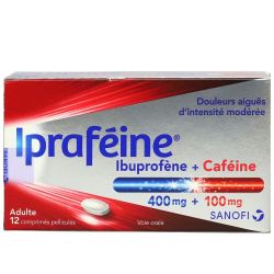 IPRAFEINE -ibuprofene 400mg- caféine 100 mg- 12 comprimés pelliculés
