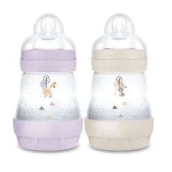 Biberon Esac Lilas + Sable tétine débit 1 2 x 160 ml