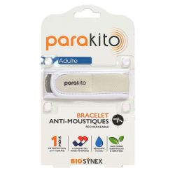 parakito Bracelet anti-moustiques rechargeable adulte Blanc + 2 recharges