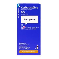 Carbocistéine 5% sans sucre adulte 200ml