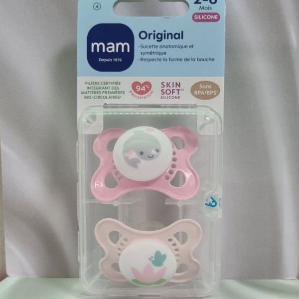 SUCETTE MAM ORIGINAL  SILICONE 2-6M X2