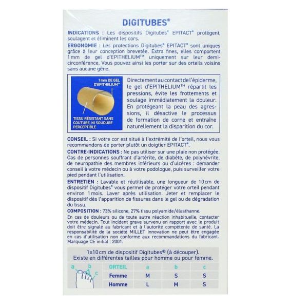 1 Digitube 10cm Cors œils-de-perdrix taille M