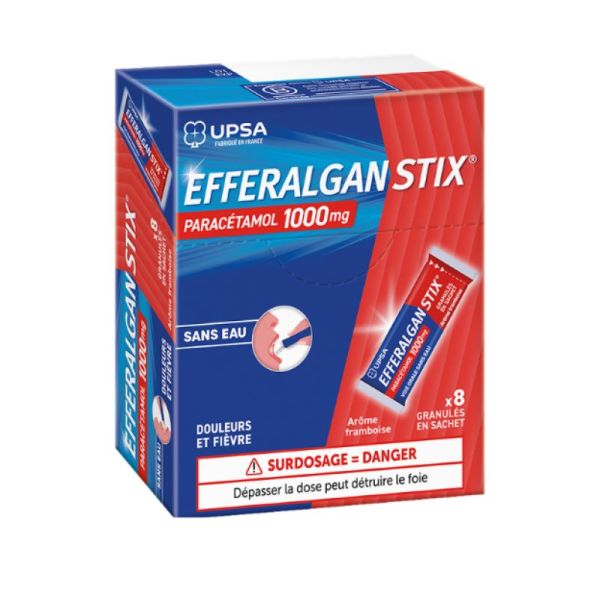 Efferalgan Stix 1000 mg – Action rapide contre douleurs et fièvre
