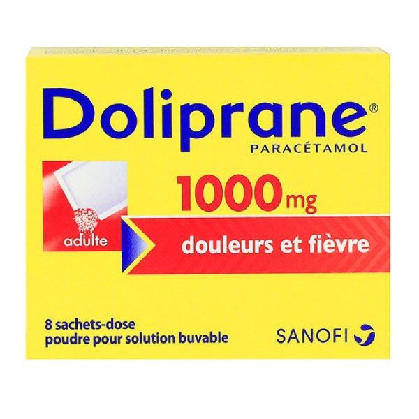 Doliprane 1000mg - paracétamol - 8 sachets