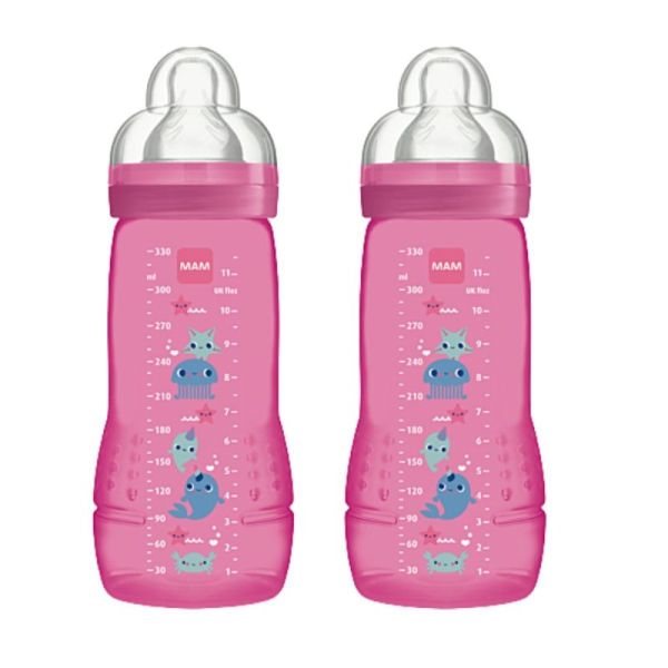Lot 2 biberons MAM Easy Active 2ᵉ âge 330 ml