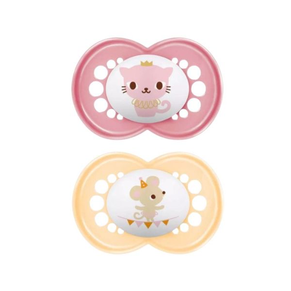 MAM Sucette original animal 6+mois X2 - Phosphorescent - (4 colories)