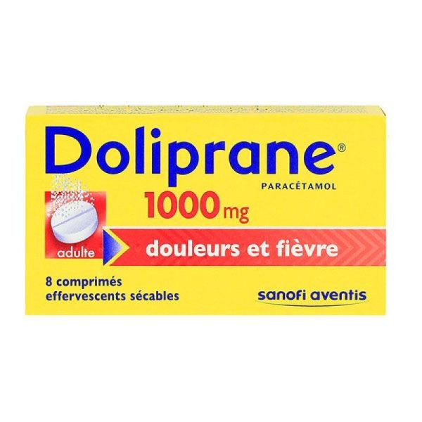 Doliprane 1000mg- paracétamol - 8 comprimés effervescents