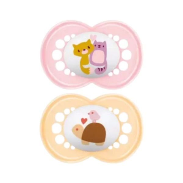 MAM Sucette original animal 6+mois X2 - Phosphorescent - (4 colories)