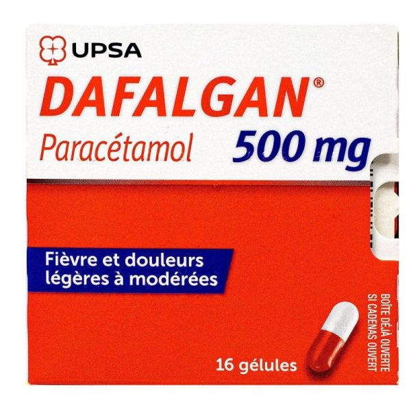 Dafalgan 500mg - paracétamol - 16 gélules