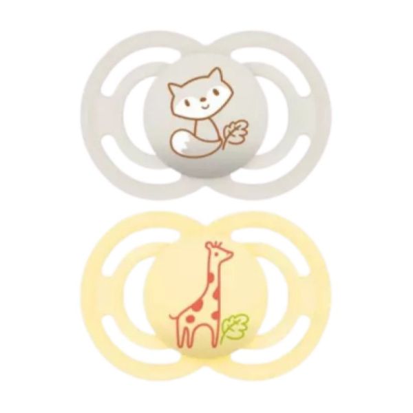 MAM sucette Perfect animal silicone 6+mois X2 - (4 colories)