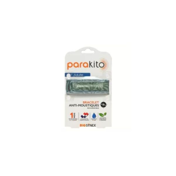 parakito Bracelet anti-moustiques rechargeable adulte kaki