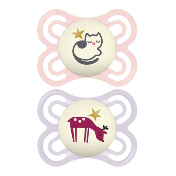 MAM Sucettes Perfect Nuit 2-6 mois x2 (3 colories)