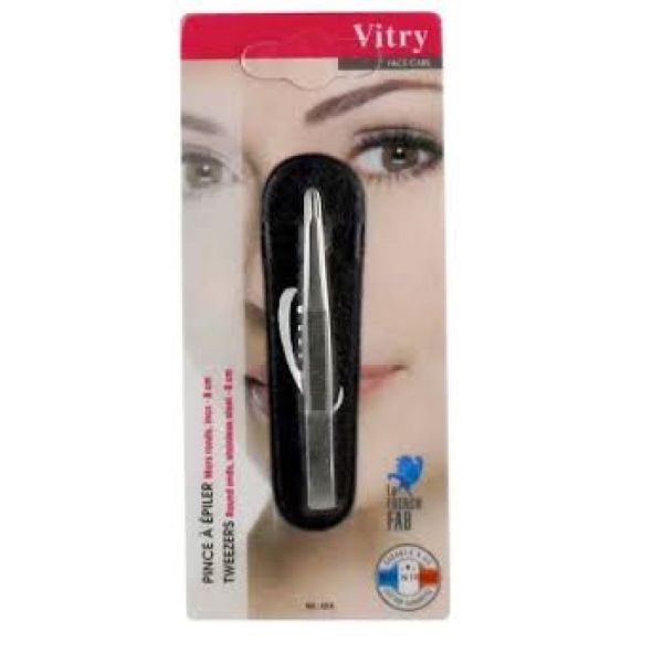 VITRY PINCE A EPILER MORS RONDS INOX 8 cm