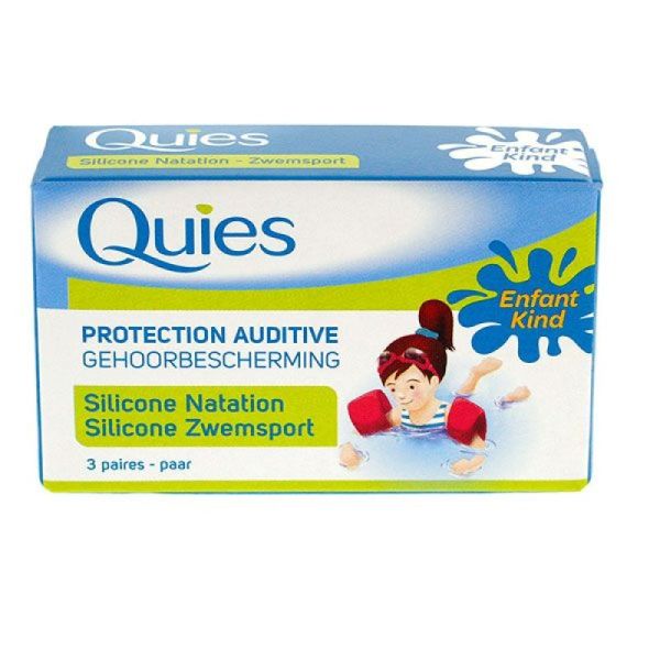 QUIES Protection auditive Silicone NATATION ENFANT 3 paires