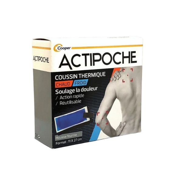 Actipoche - Coussin Thermique Chaud/ Froid - Douleur 11X27 cm