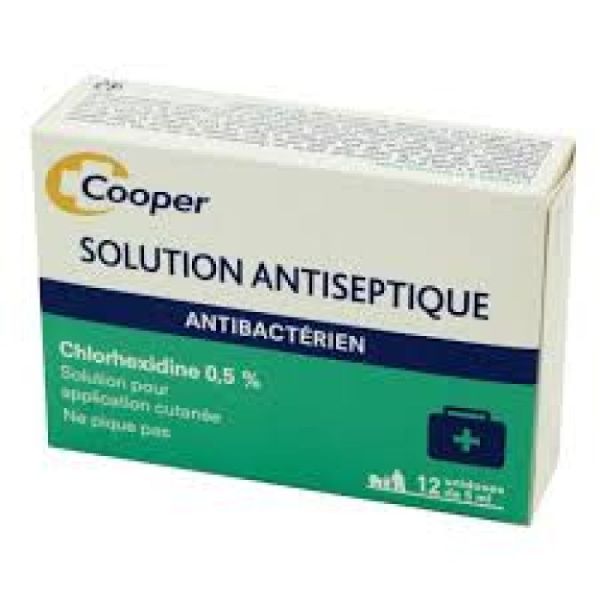 CHLORHEXID COOPER 0,5% S A CUT 12UNIDOSES/5ML