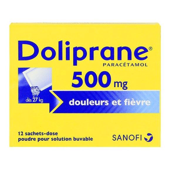 Doliprane 500mg - paracétamol - 12 sachets