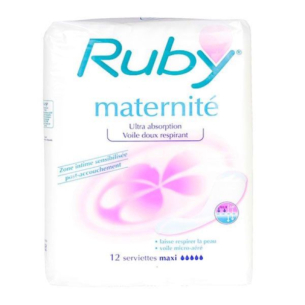 12 serviettes maternité maxi