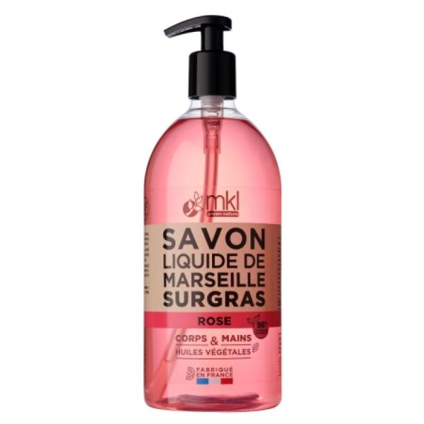 Mkl Savon Liquide de Marseille Surgras - Rose de Damas - 1L