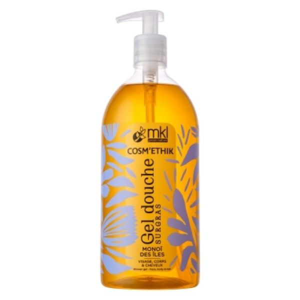 MKL Cosm'Ethik Gel Douche Monoï de Tahiti 1L – Surgras 3-en-1 Sans Savon