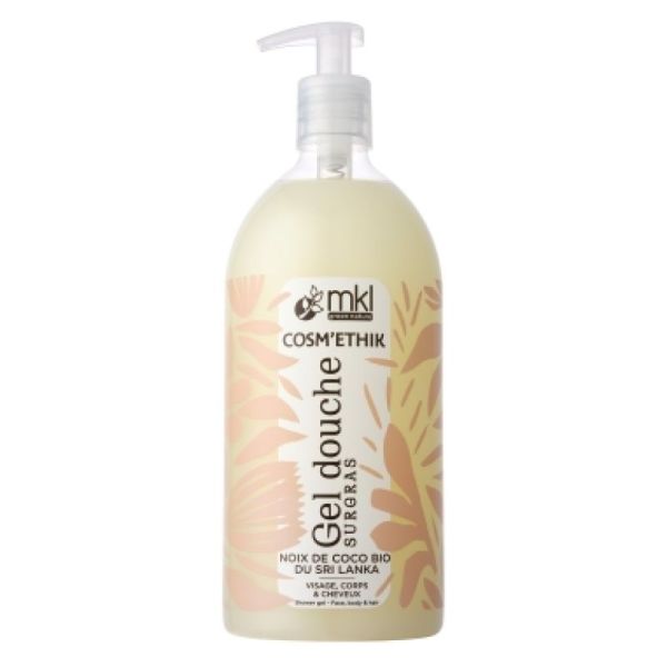MKL Cosm'Ethik Shampooing Douche Coco 1L – 3-en-1 Corps Cheveux Sans Savon