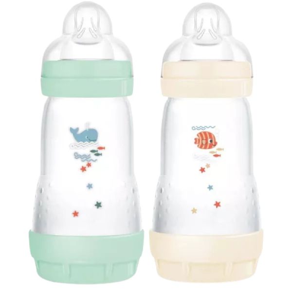 lot de 2 biberons MAM Easy Start anti-colique - débit 2- (3 colories)