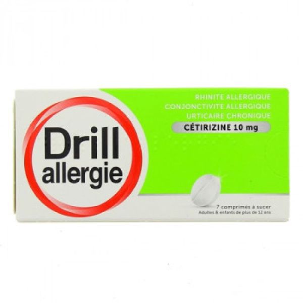 Drill allergie cétirizine 10mg 7 comprimés