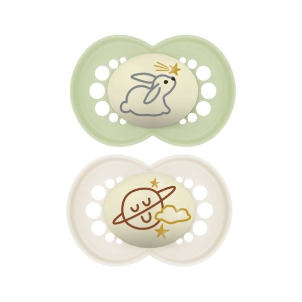 sucettes MAM Original 18+ mois x2 - Phosphorescent - (6 colories)