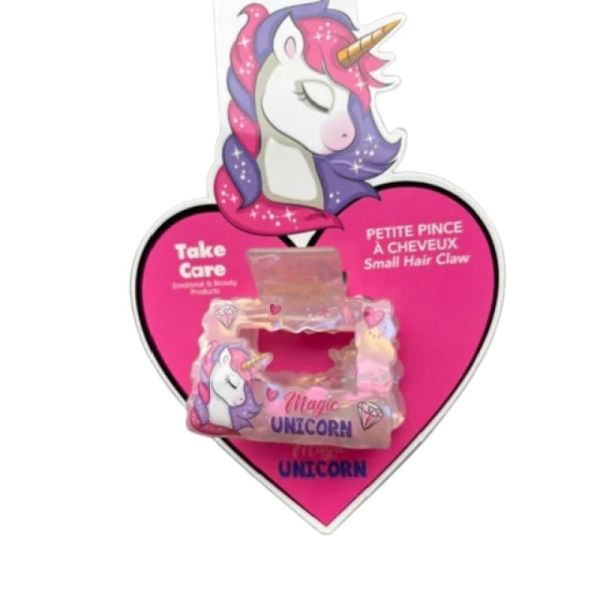 Pince à cheveux licorne fille rose nacré et violette