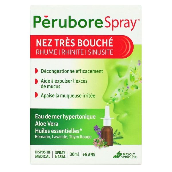 Pérubore spray nez très bouché rhume rhinite sinusite dès 6 ans 30ml