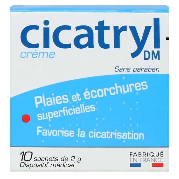 DM crème plaies et écorchures sans paraben 10 sachets x 2g