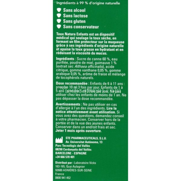 Toux Natura Enfant Sirop 140Ml