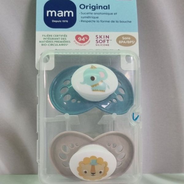 SUCETTE  MAM ORIGINAL ANIM SIL 6+M X2