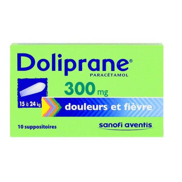 Doliprane 300mg - paracétamol - 10 suppositoires