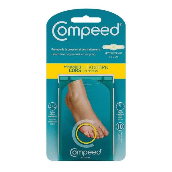 COMPEED 10 pansements cors moyen format