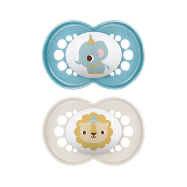 MAM Sucette original animal 6+mois X2 - Phosphorescent - (4 colories)